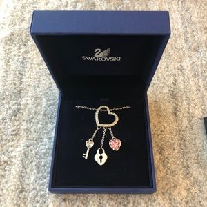 Swarovski Heart Lock and Key Necklace